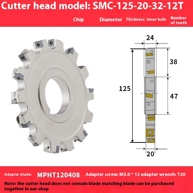 2083-CNC SMP 3 face and face milling cutter head saw blade sleeve indexable milling T-slot cutter head MPHT06 0812 Shandong Denso Pricision Tools Co.,Ltd.